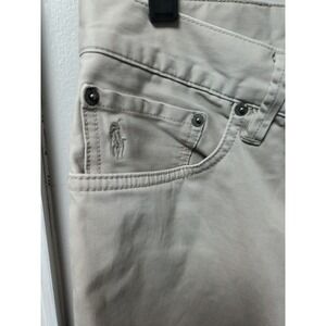 Polo Ralph Lauren Khakis Varick Slim Straight Mens 34x34 Beige Cotton Zip Fly